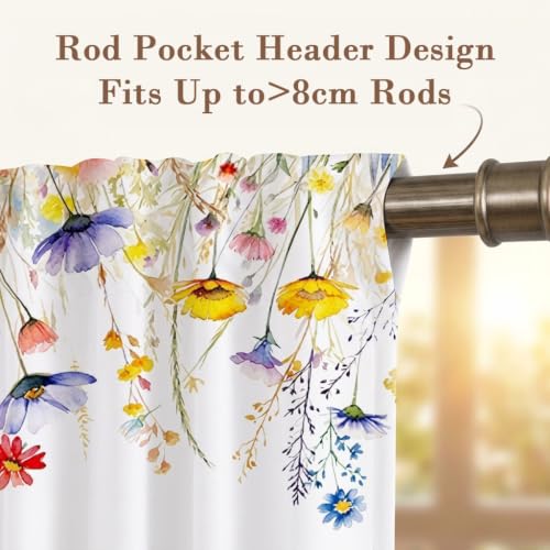 Image of HASTHIP 3PCS Spring Kitchen Curtains and Valances Set