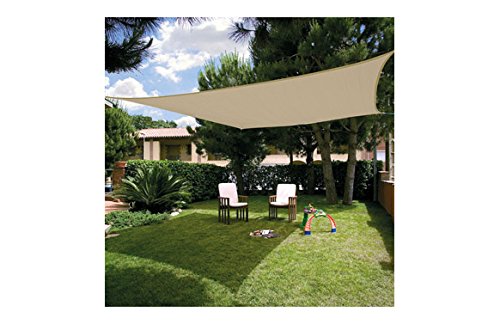 Quality ferreteria plus M292827 Bâche voile d'ombrage Carré imperméable 3,6 x 3,6 m marron