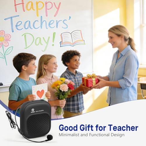 Image of ZORBES Voice Amplifier for Teachers, 5W 1500mAh Portable USB Rechargeable Voice Amplifier with Wired Neckband Microphone, Cordless Mini Speaker for Teaching, Tour Guide, Singing, Coaches, Training
