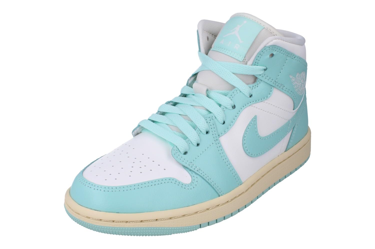 Nike Donne Air Jordan 1 Mid Trainers BQ6472 Sneakers Scarpe (UK 4 US 6.5 EU 37.5, Sail Light Dew Muslin 132)