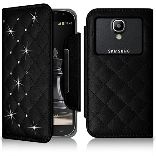 Seluxion - Housse Coque Etui Portefeuille Style Diamant Universel S Couleur Noir pour Samsung Galaxy Trend 2 Lite