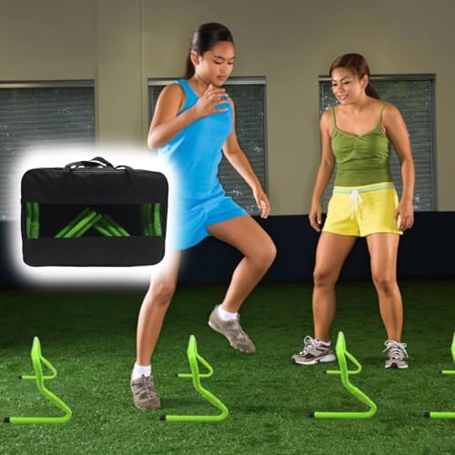 SRNSAEB Vallas Entrenamiento Vallas para Corredores para Mujeres con Bolsa de Transporte, Equipo de Saltos de Vallas Ajustables en Altura de 6 y 12 Pulgadas, Vallas de Agilidad Plegables para(5pcs)