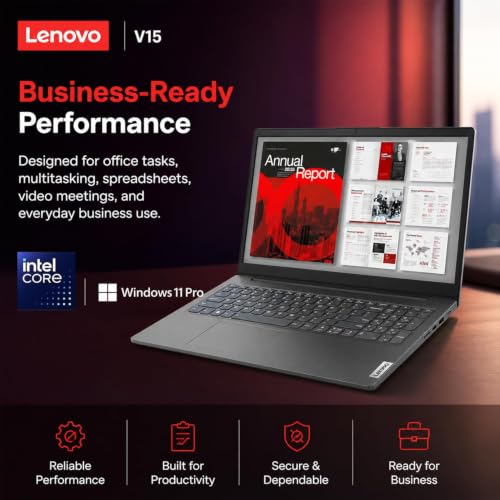 Image of Lenovo 2026 New V-Series Business and Student Laptop, Intel Powerful Processor, 16GB DDR5, 1TB PCIe, 15.6 inch FHD Anti-Glare, Ultra Slim Design, Wi-Fi 6, Bluetooth 5.3 Long Battery Life, Windows 11 Pro