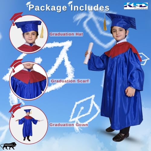 Image of Kaku Fancy Dresses Graduation Gown With Hat & Stole /Scarf | Degree Costume For Convocation Dress For Boys & Girls