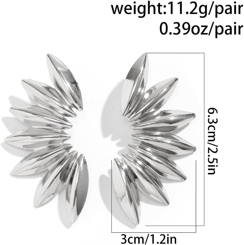 Vintage Gold Large Geometric Dangle Earrings for Women Fashion Chunky Big Irregular Dangling Earring Trendy Twisted Silver Statement Jewelry Gifts - Image 3