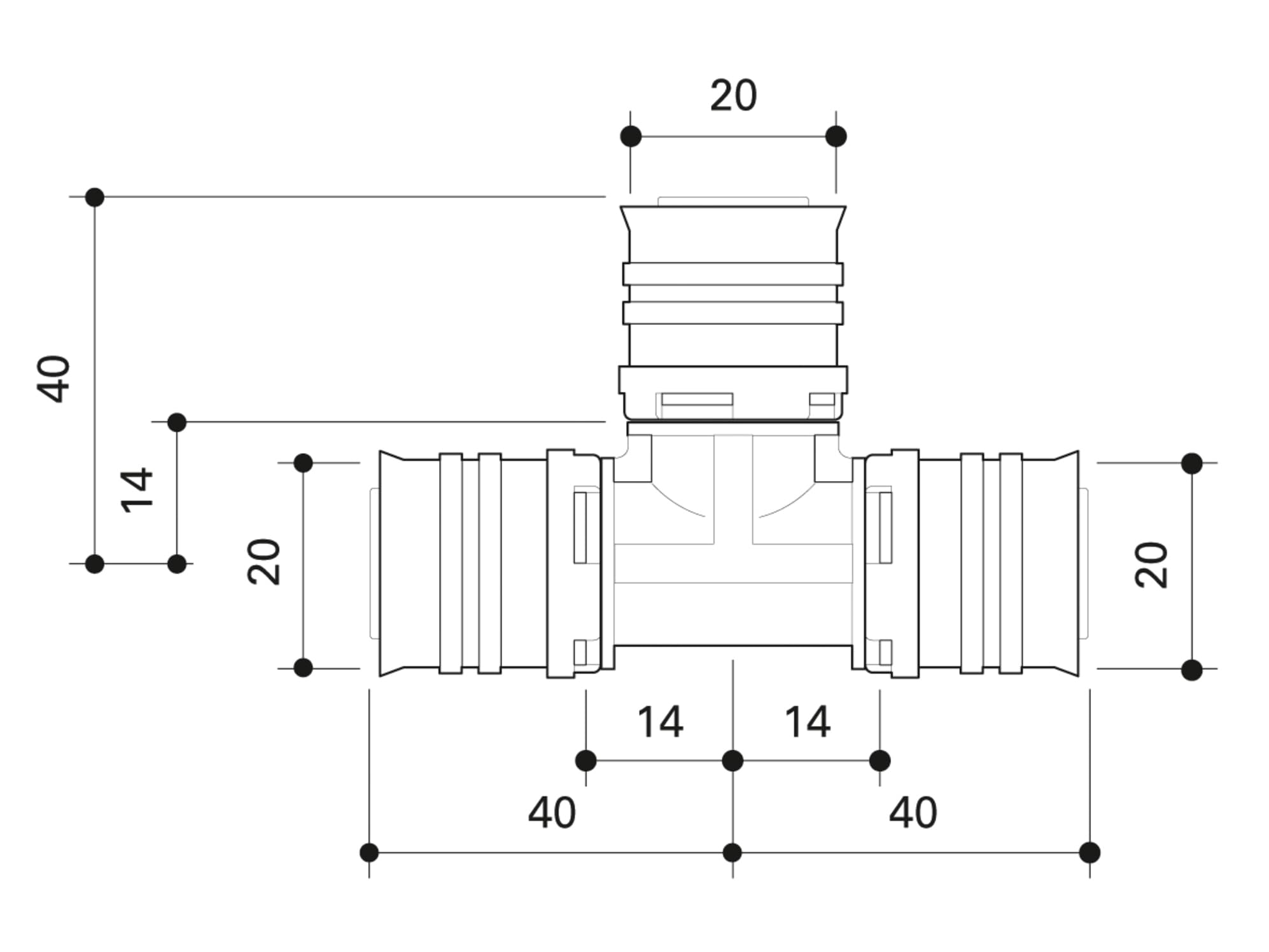 5x Conel CONNECT MV2 T-Stück 20 mm