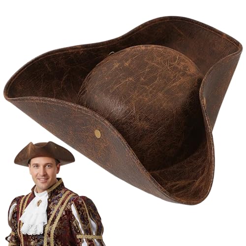DvBCNMe Piratenhut Braun Piratenhut Damen Und Herren Piratenkostüm Zubehör Für Karneval Und Mottopartys Hochwertiger Piraten Hut Mit Authentischem Design