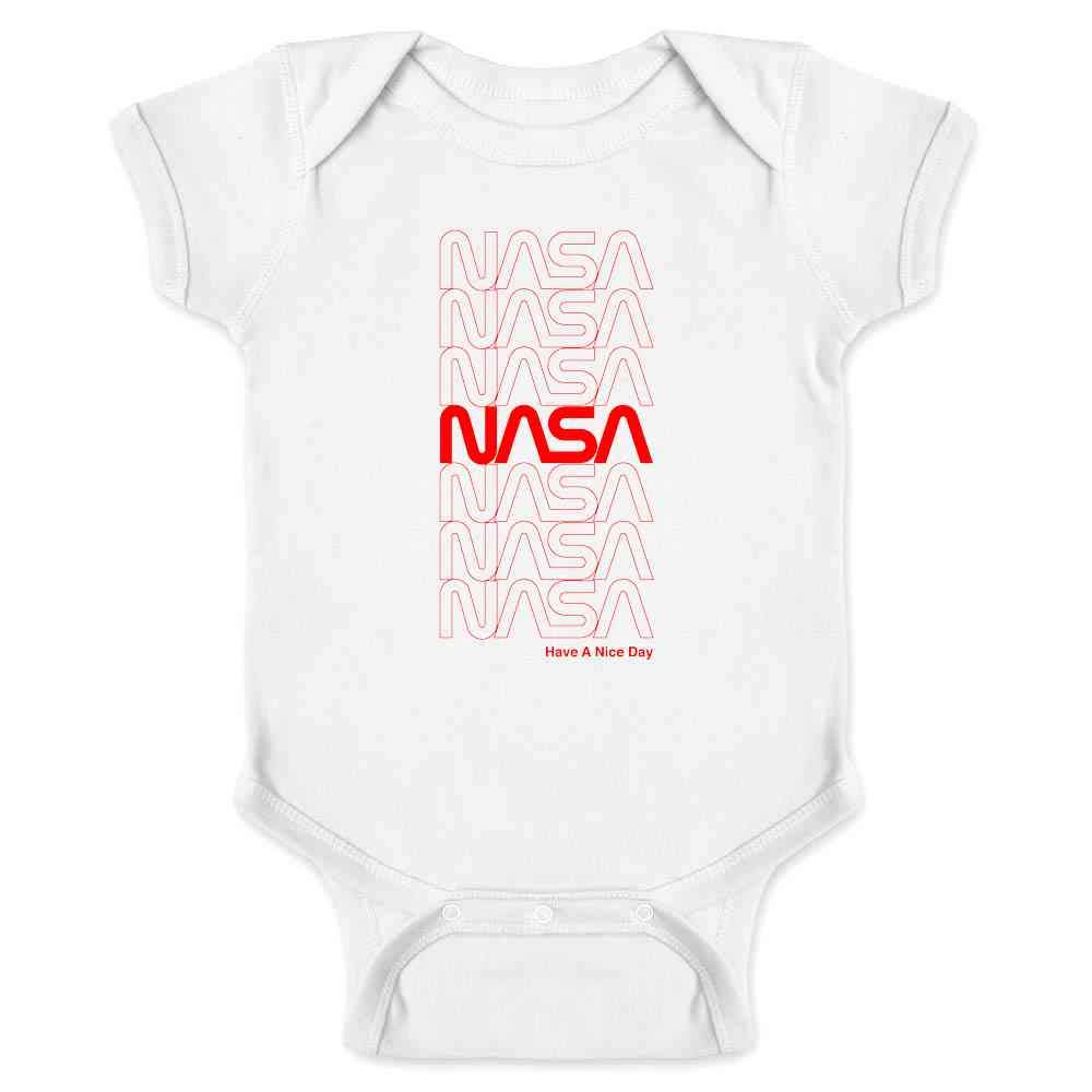 NASA Retro Repeating Worm Logo Infant Baby Boy Girl Bodysuit