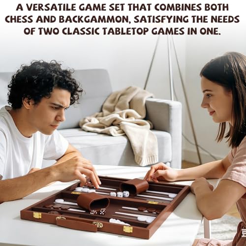 3 en 1 Ajedrez Damas Backgammon Set Plegable 15" miniatura 7