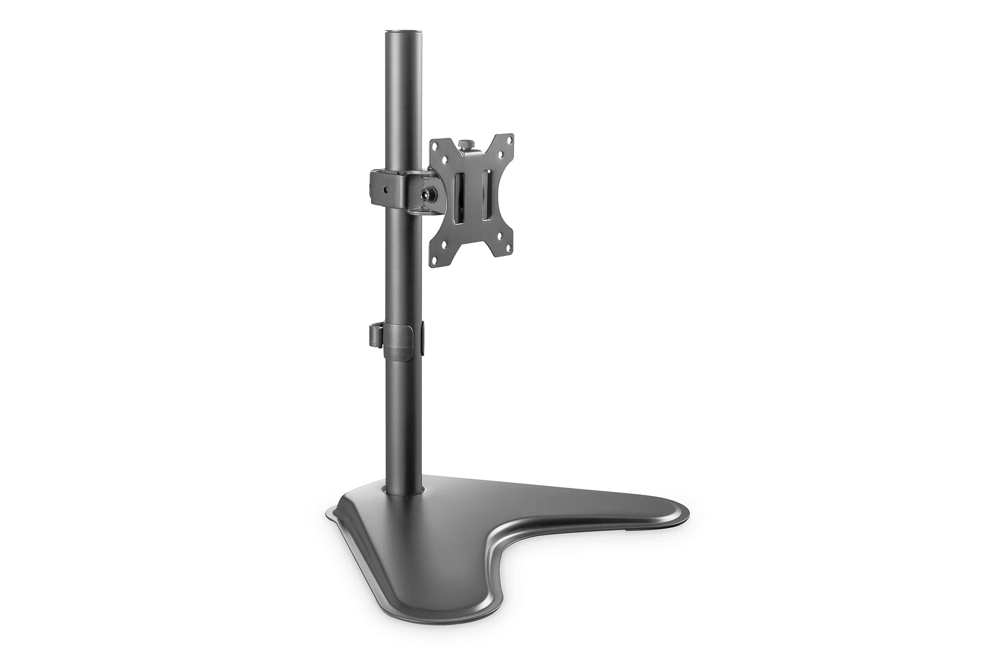 DIGITUS Monitorhalterung – Standfuß – 1 Monitor – Bis 32 Zoll – 8 kg Traglast – VESA 75x75, 100x100 – Drehen, Schwenken, Neigen – Höhenverstellbar – Kabelmanagement – Schwarz