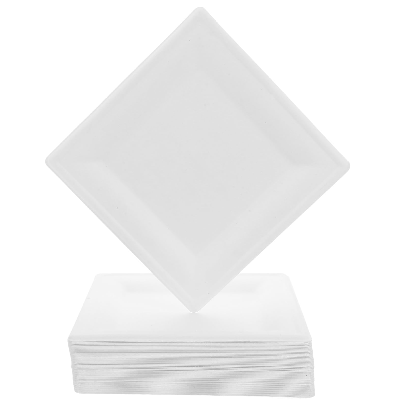 50pcs Assiettes Jetables en Papier Blanc 8 Pouces, Résistantes Micro-ondes, Design Moderne Élégant, pour Anniversaire et Mariage