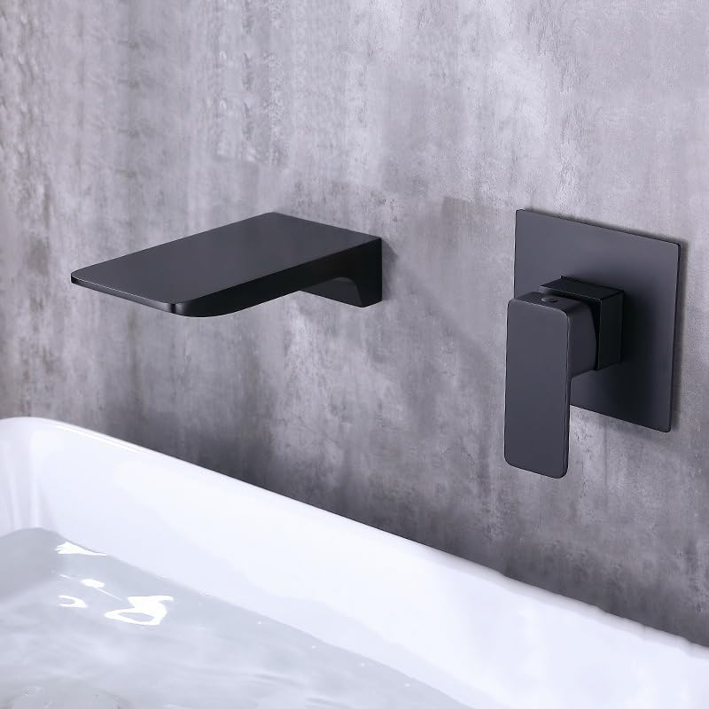 Grifo de lavabo cascada empotrado para ahorrar espacio y evitar manchas