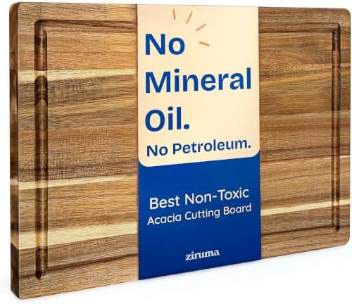 Non-Toxic Acacia Wood Cutting Board, Mineral Oil & Plastic Free, ...