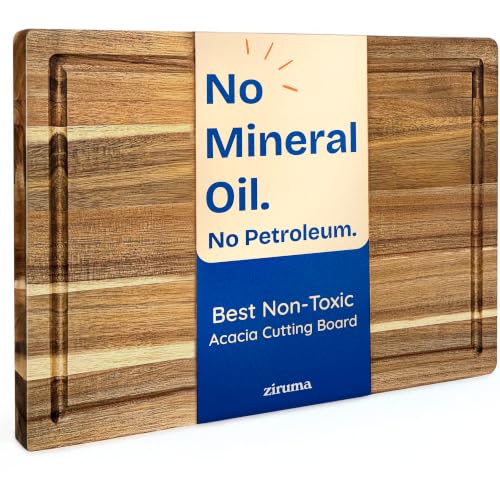 Image of Non-Toxic Acacia Wood Cutting Board, Mineral Oil & Plastic Free, 16x11 in
