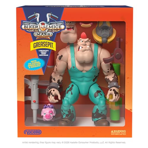 Biker Mice From Mars, Greasepit, 7-Inch Scale, Collectible Action Figure