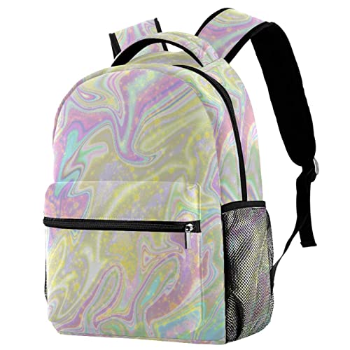 Sac à dos classique et léger pour femme avec motif floral abstrait multicolore