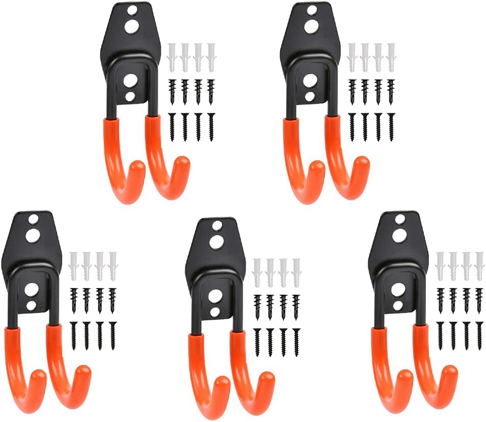 5 Pcs Heavy Duty Garage Storage Hooks Utility Double Hooks Garage