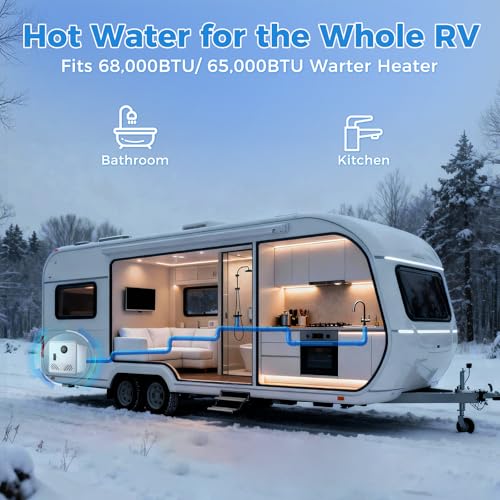 Image of 15 x 15 Inches RV Water Heater Door, White Access Door for RV Tankless Water Heater,Compatible with Ranein /Fogatti /Camplux, Fits 4 /6 Gallon Water Heater Openings