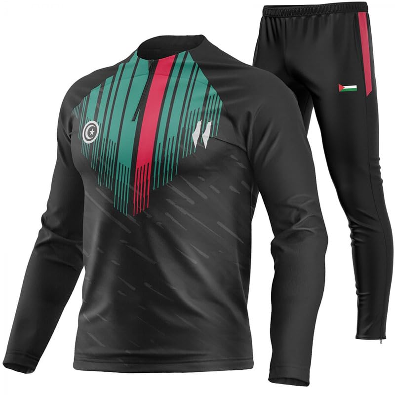 UNITIF Survêtement Palestine XPL-970 maillot manches longues avec pantalon noir TG