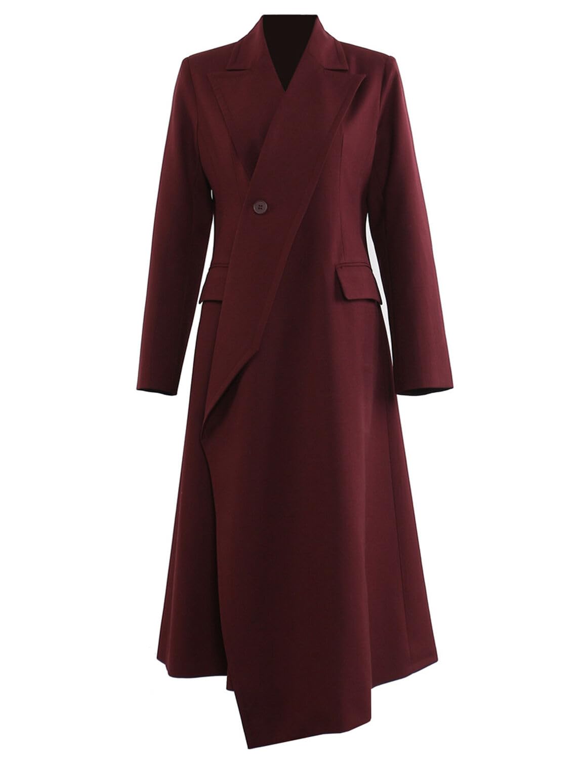 Womens Long Blazer Peak Lapel Tuxedos Coat for Activity Banquet Meeting