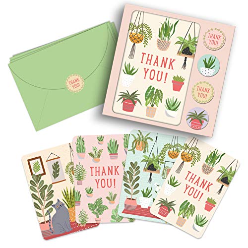 Image of Note Card & Sticker Set by Studio Oh! - Grow with Me Thank You - Set of 12-3.5 inch x 5.25 inch Blank Cards with Envelopes and Stickers - Includes 3 Cards Each of 4 Designs
