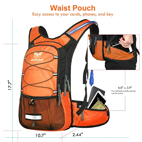 Image of Mothybot Insulated Hydration Backpack Pack with 2L BPA Free Waterproof Bladder Hiking Backpack with Storage for Kids, Men /Women- Keep Liquid Cool up to 5 Hours - for Running,Cycling,Camping,Outdoors