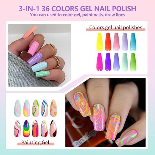 LABRENS 36 Colors NailArt Polish Gel Kit - Image 4