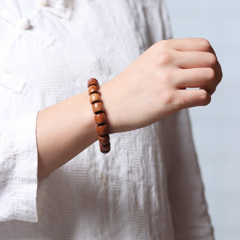 Pulsera de cuentas de madera natural para hombre y mujer miniatura 2