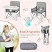 BABY JOY Travel Booster Seat with Double Tray, Folding Portable High Chair Booster Seat for Dining Table, Indoor/Outdoor Use, Camping, Beach, Lawn, Compact Baby Seat with Straps & Carrying Bag