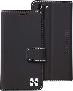 SafeSleeve EMF Protection Anti Radiation Samsung Galaxy Case: Galaxy S21 RFID Blocking Card Holder Wallet, Adjustable Stand Cell Phone Case, Vegan Leather for Women & Men (Black)