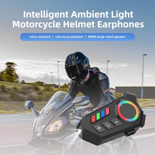 Yoidesu Motorcycle Helmet Speaker Wireless Headset with 5.4 40mm Graphene Diaphragm IP68 Water Proof 40H Playtime for Motorcycle Riding Safety