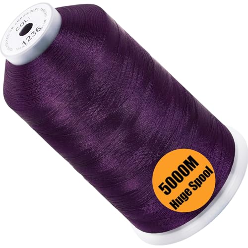 Image of New brothread - Single Huge Spool 5000M Each Polyester Embroidery Machine Thread 40WT for Commercial and Domestic Machines - Grape Juice