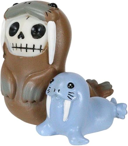 Miniatura 5 de Ebros Gift Furry Bones Utchi El león marino con su amigo de sello azul esqueleto figura coleccionable esqueletos monstruo Halloween Osario macabro