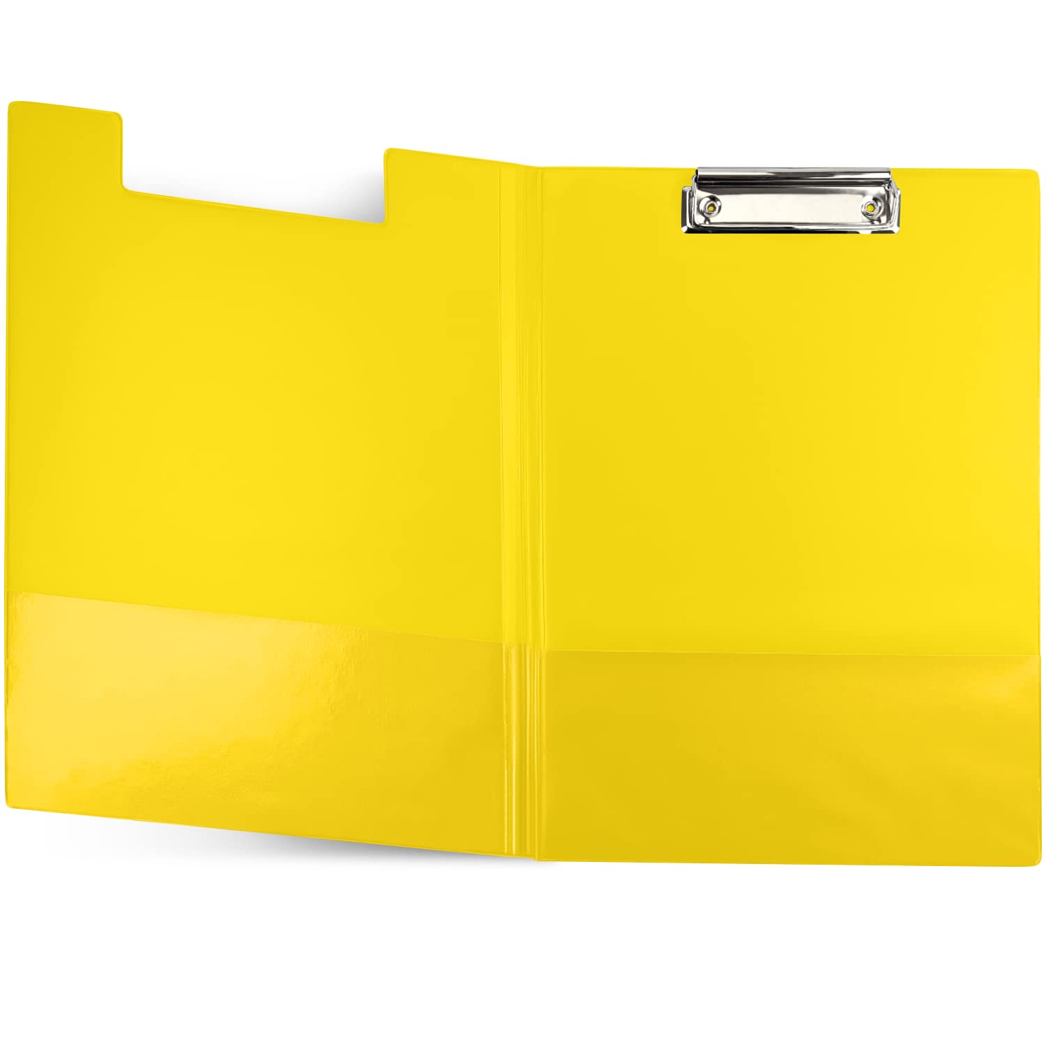 Netuno 1 x Clipboard Folder A4 with Clip Yellow Clipboard DIN A4 with Lid Writing Board with Metal Clip Hard Plate Plastic Writing Case Writing Pad Clipboard DIN A4 Document Holder โ image 1