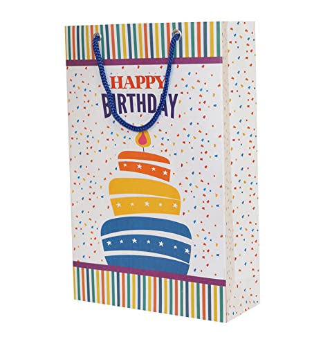 Image of TASCHE Star Birthday and Cake Assorted Design Printed Paper Carry Bags | Gift Bags for Return Gifts, Presents (11 * 8 * 3 Inches) (Pack of 40)