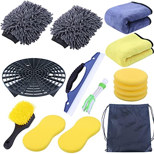 Kit de 15 outils de nettoyage de voiture complet avec son sac de rangement pratique