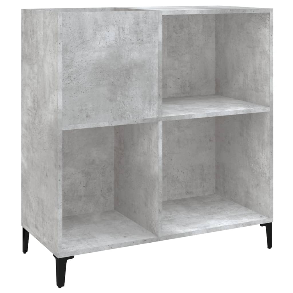 Mobile Porta Dischi Grigio Cemento 84,5x38x89 Legno Multistrato,Supporto per Giradischi,Supporto per Giradischi in Legno,Supporto per Giradischi con Spazio di archiviazione