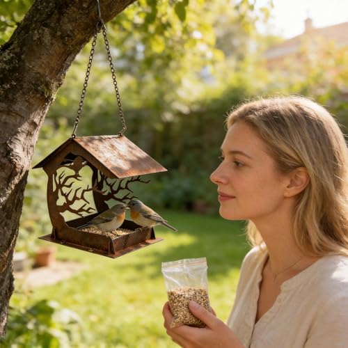 Mangeoire à oiseaux grande capacité imperméable à suspendre pour extérieur - 3
