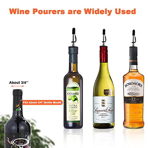 Baltre 48 Pack Liquor Bottle Pourers, Stainless Steel Olive Oil Spout, With Siamese Rubber Dust Caps Classic Bottle Pourers, Olive Oil Dispenser Spout For About 3/4" Bottle Mouth #TOP1