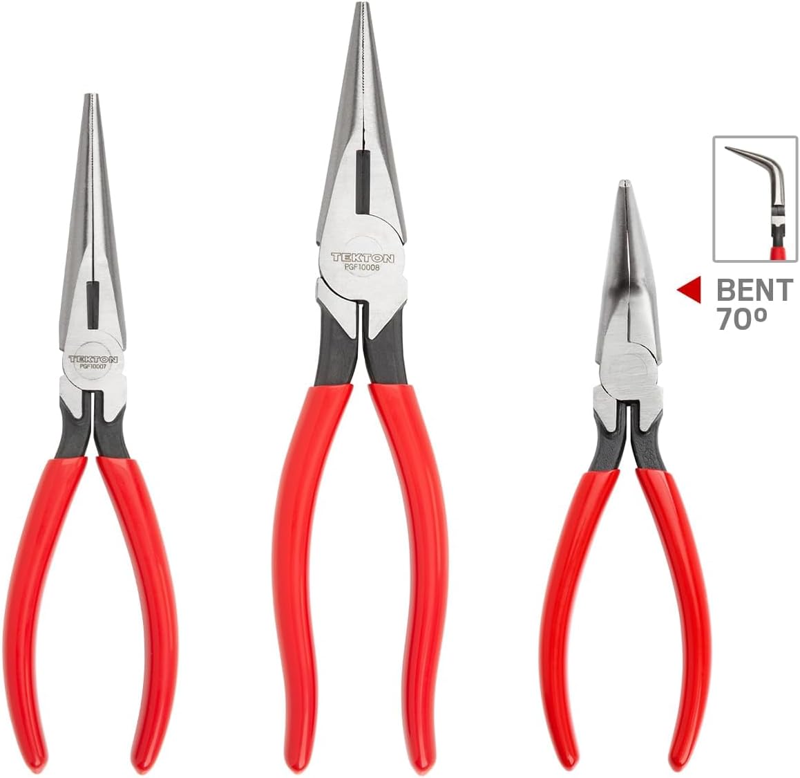 TEKTON Long Nose Pliers Set, 3-Piece (7, 8, 6 in. 70-Degree) | PGF99101