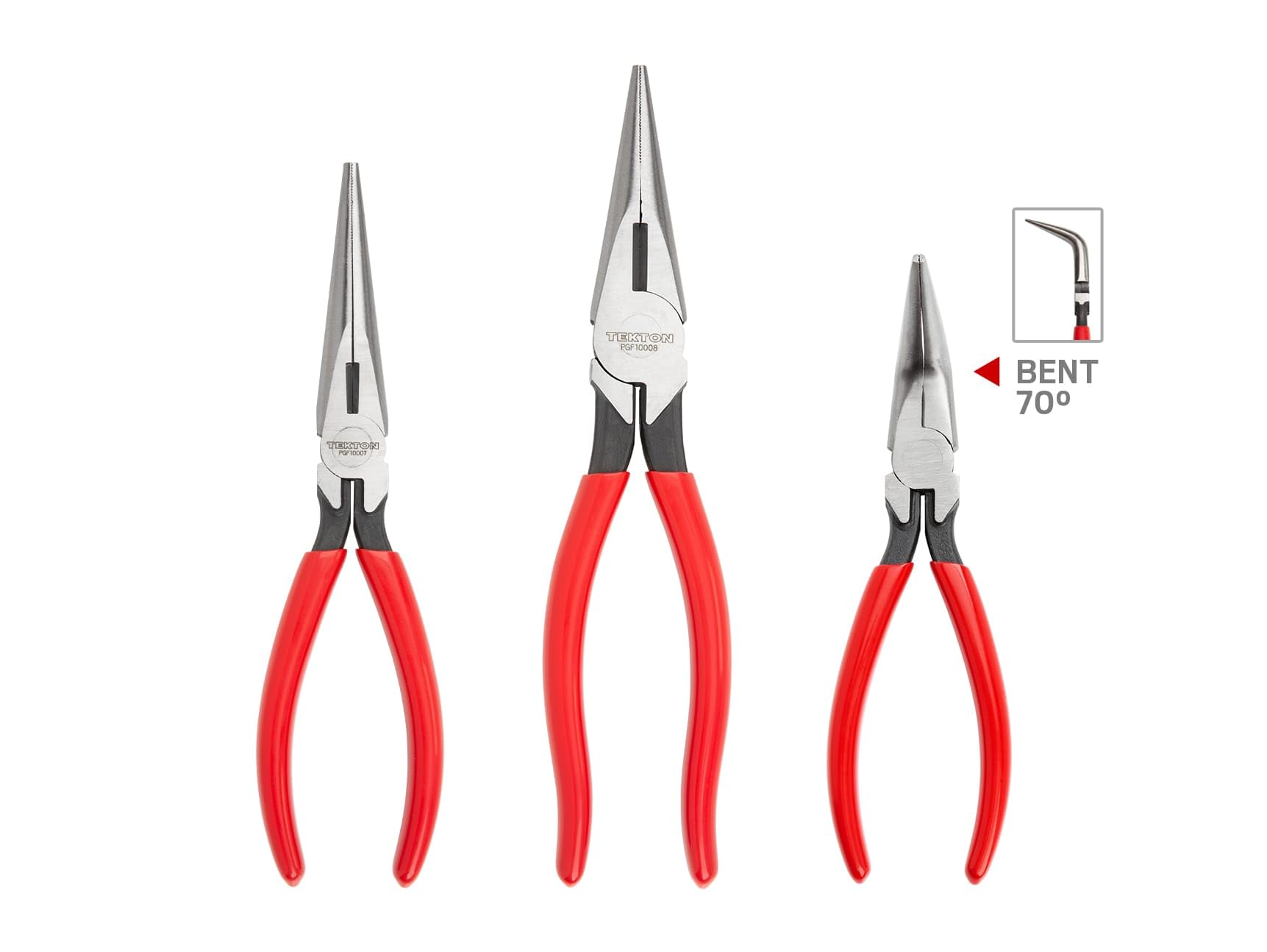 TEKTON Gripping Pliers Set, 3-Piece (Long Nose, Bent Nose), Copper, 3-Piece Long and Bent Nose Set - Image 2