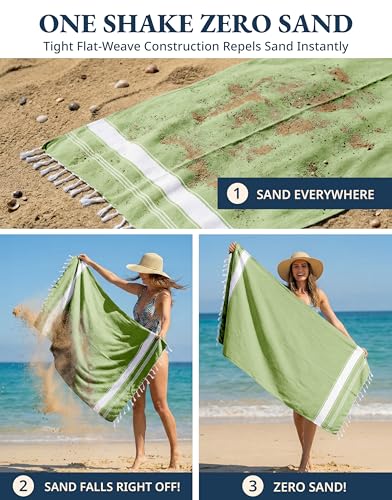 image for LANE LINEN Turkish Beach Towel 2 Pack, Oversized Beach Towel 39