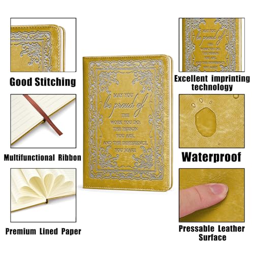 LBWCER Yellow Notebook,Journal for Men,Thank You gift May you be proud of the work you do, Lined Journal,Teacher Social Worker Notebook,Travel Journal (May yellow) — view 3