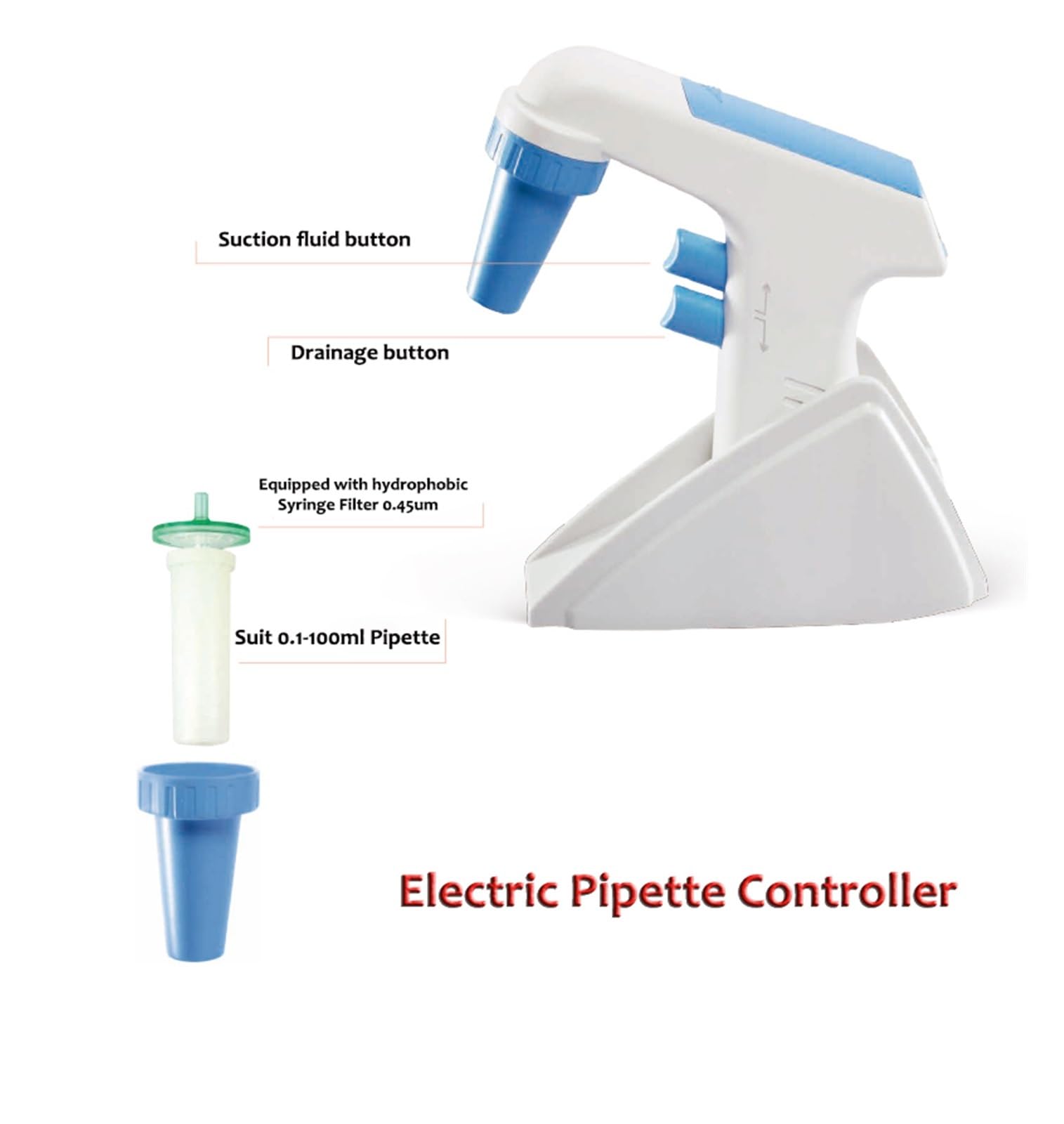 Elektryczna pompka kontrolera pipety laboratoryjnej o dużej pojemności 0,1 ml-100 ml