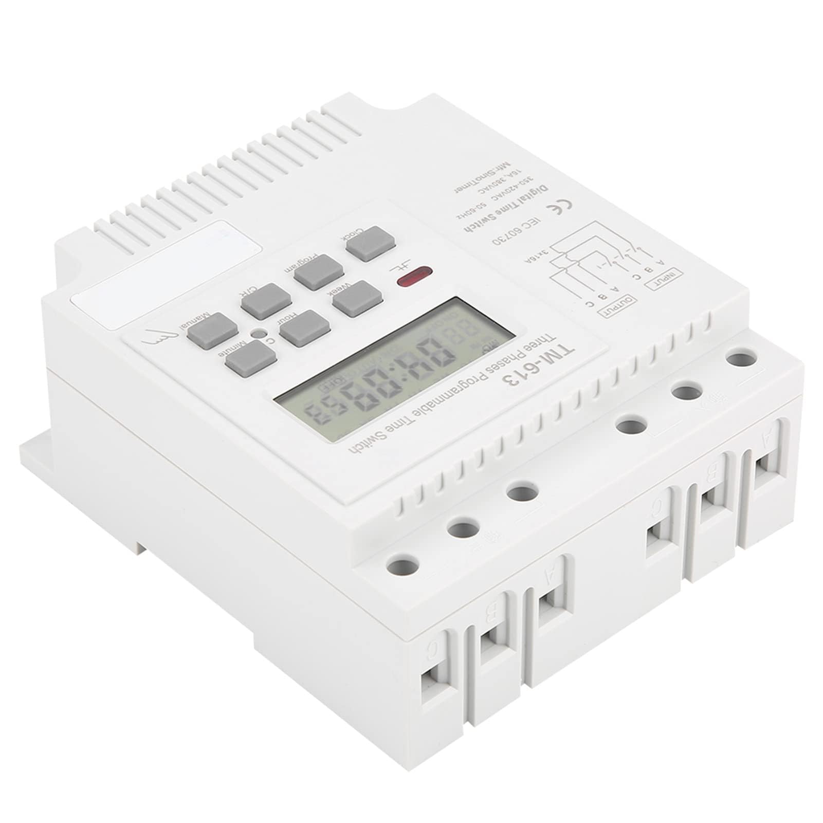 TM-163 - Relé programado, 380 V, 50 – 60 Hz, 16 A, interruptor de temporizador, interruptor de temporizador, trifásico, reloj digital inteligente
