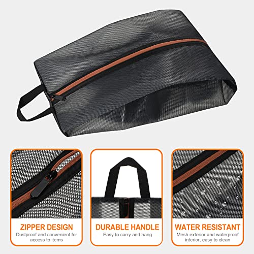 PATIKIL Shoe Bags for Travel XX-Large Durable Waterproof Shoe Bags for Women Men 5 Pack Portable Storage Organizer with Zipper for Outdoor Black (Nylon) - Image 3