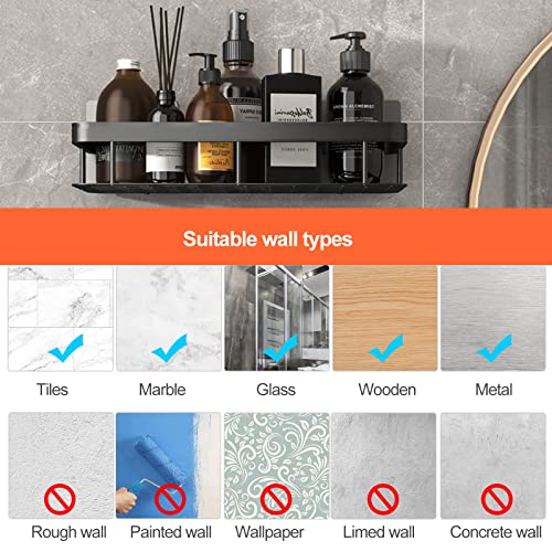 image for BZVlemon 2Pack Adhesive Shower Caddy Bathroom Shower Organizer with 4 