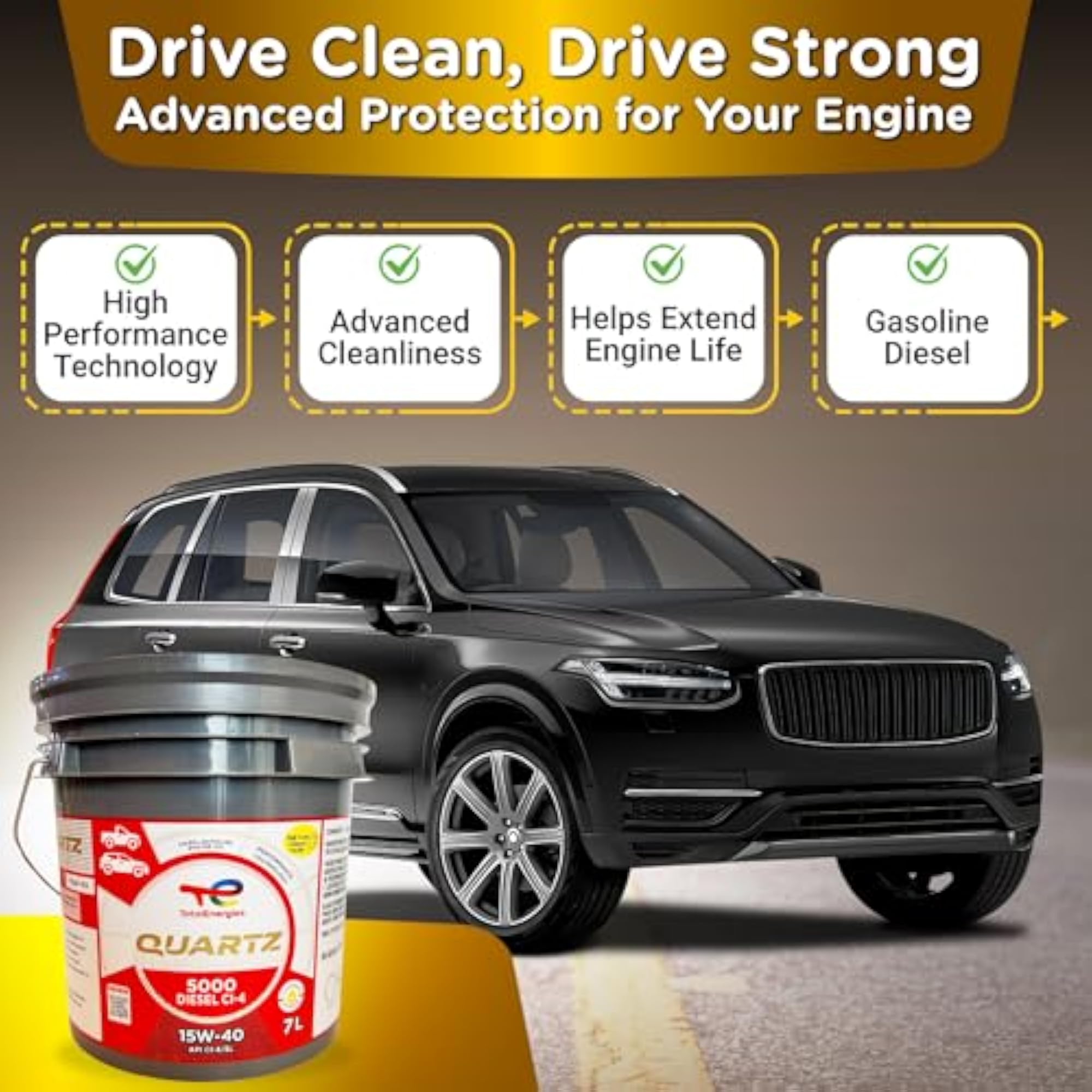 Quartz 5000 Diesel 15W-40 Engine Oil, High Performance