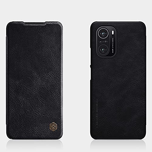 Nillkin Case for Xiaomi Mi 11X 11 X / 11X Pro/Poco F3 (6.67″ Inch) Qin Genuine Classic Leather Flip Folio + Card Slot Black Color