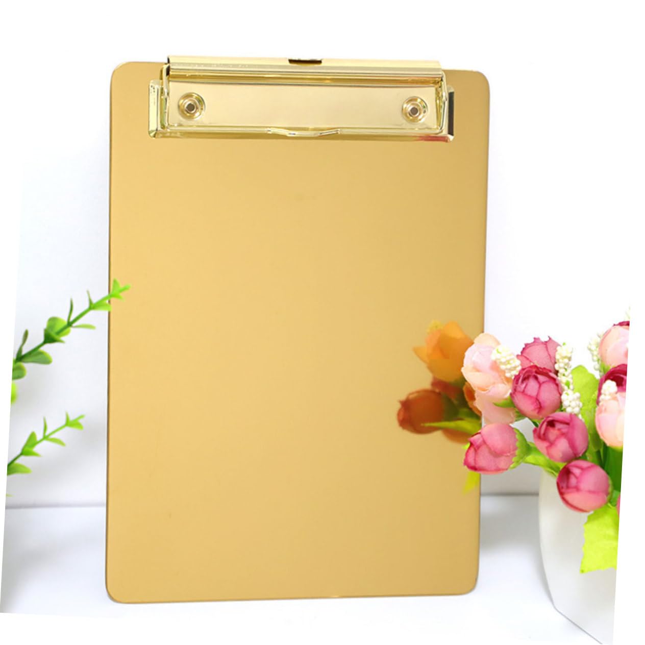 A5 Metall Klemmbrett 2 Stück aus Edelstahl mit Clip, Gold | Büro Dokumente, Tragbar und Praktisch zur Aufbewahrung, Elegante Ausführung, Verschleißfest